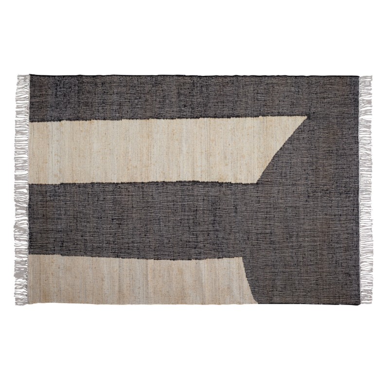 RUG JUTE NATURAL BLACK 300